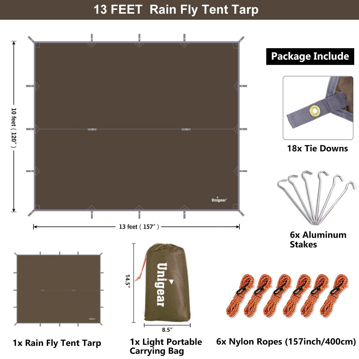 Unigear Rainproof/Sunshade Hammock Tent for Camping