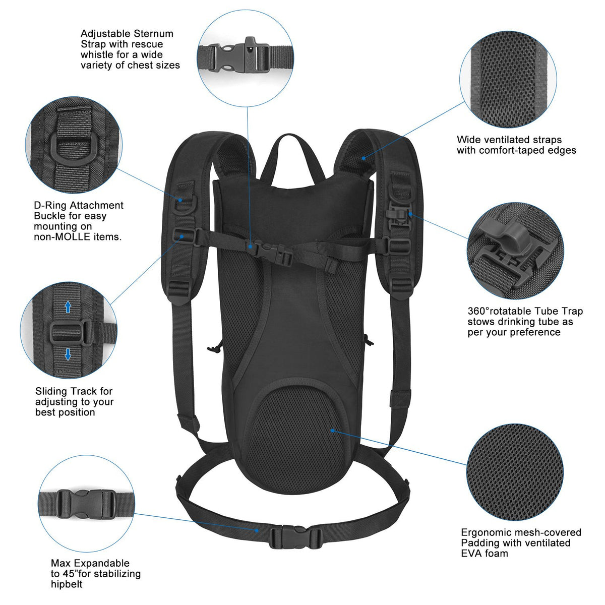 Unigear Tactical Hydration Backpack Thermal Insulation Pack with 2.5L