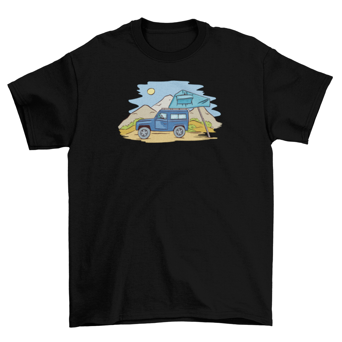 Offroad camping on mountainous landscape truck travel nature t-shirt