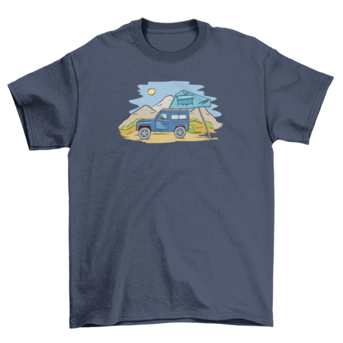 Offroad camping on mountainous landscape truck travel nature t-shirt