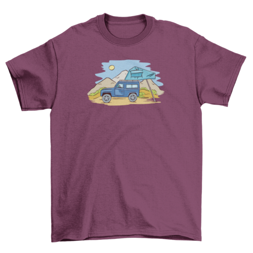 Offroad camping on mountainous landscape truck travel nature t-shirt