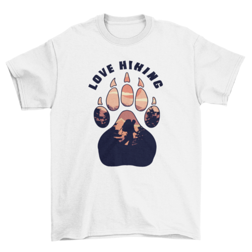 Love hiking bear paw t-shirt