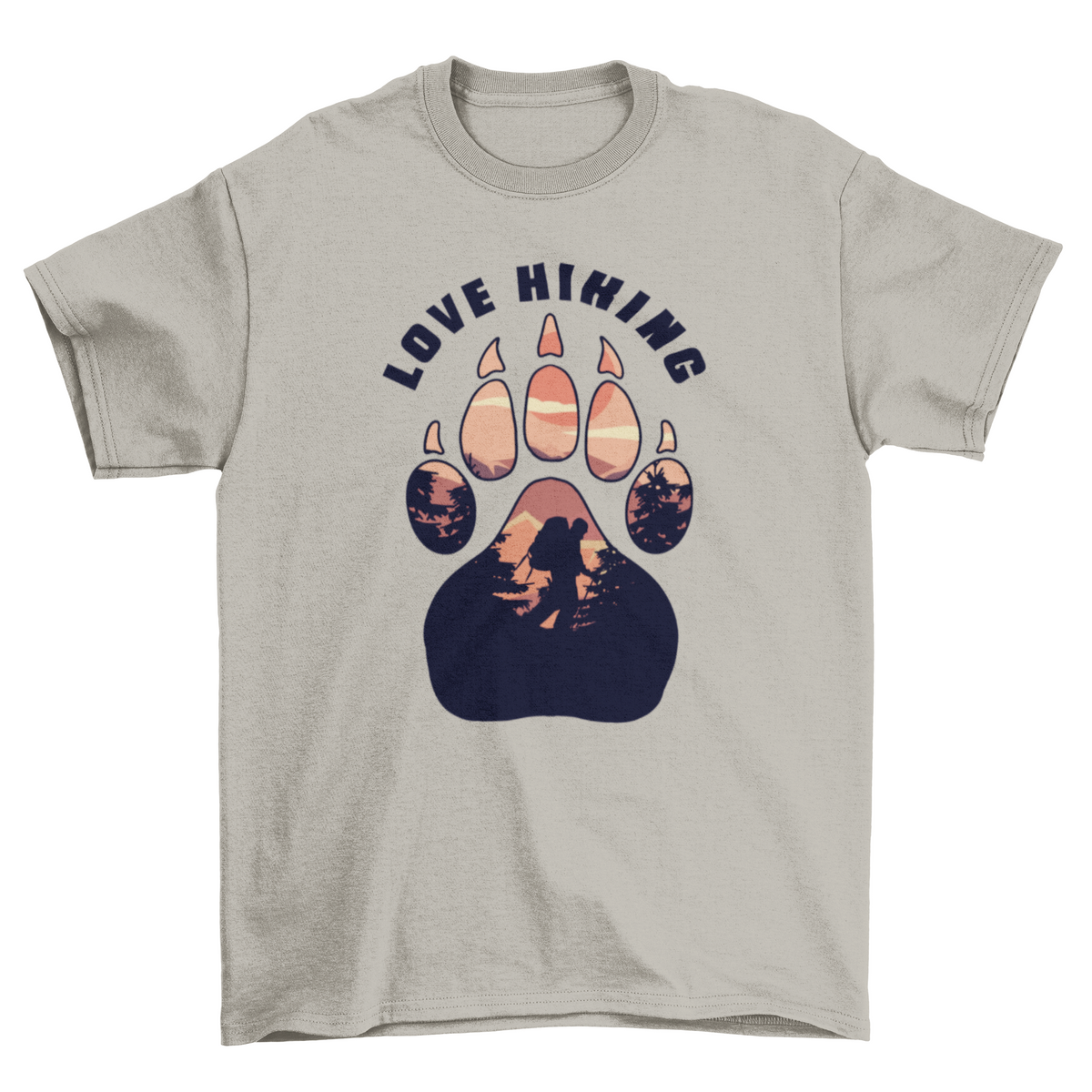 Love hiking bear paw t-shirt