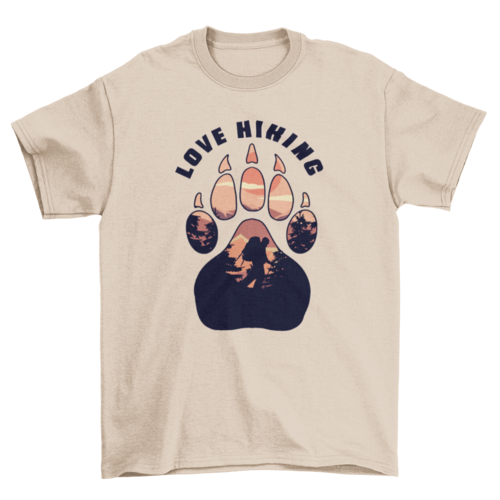 Love hiking bear paw t-shirt