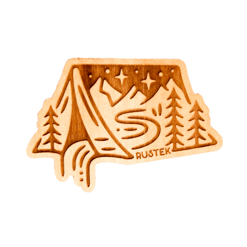 Camping InTent Wood Sticker