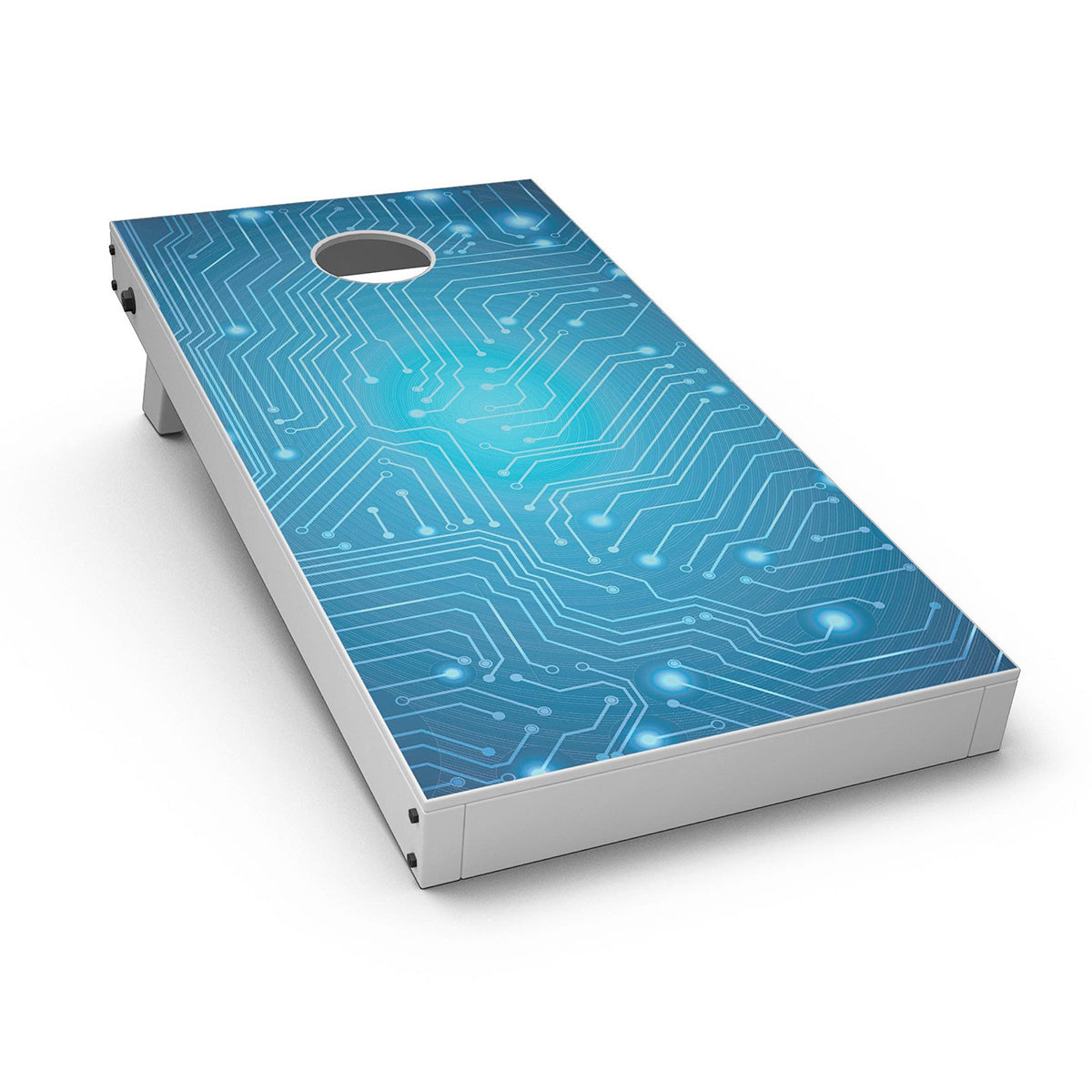 Blue Circuit Board V2 CornHole Board Skin Decal Kit