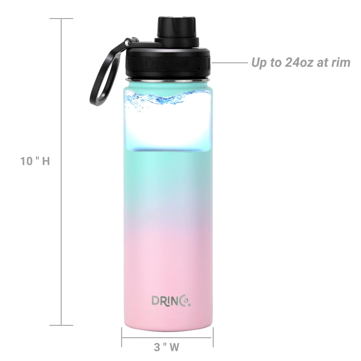 DRINCO® 22oz Stainless Steel Sport Water Bottle - Macaron