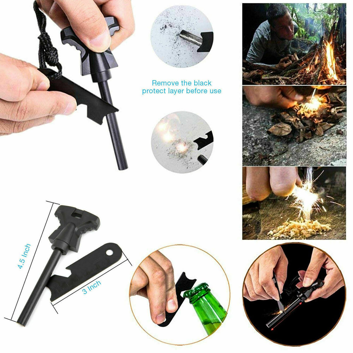 Outdoor Emergency Survival Gear Kit 14-in-1 Camping Tactical Tools SOS